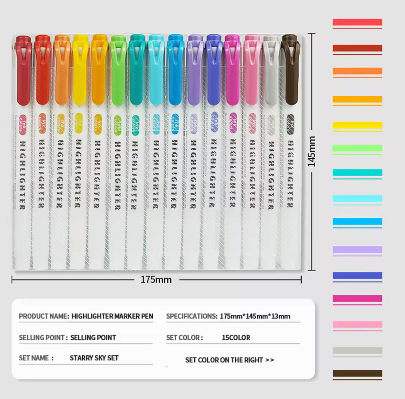 15 Plumones Arcoiris