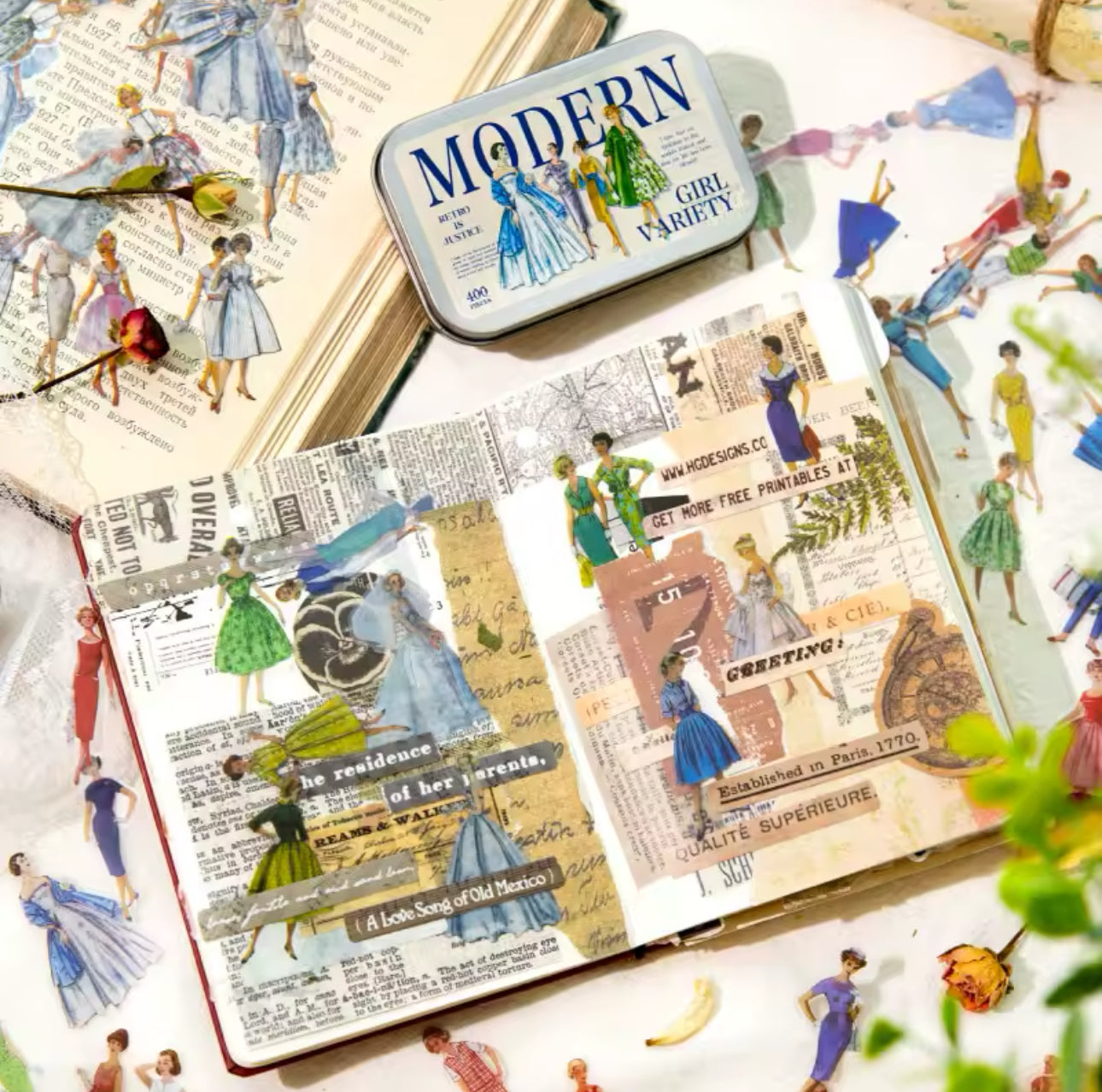 400 Stickers Mujeres & Caja metálica