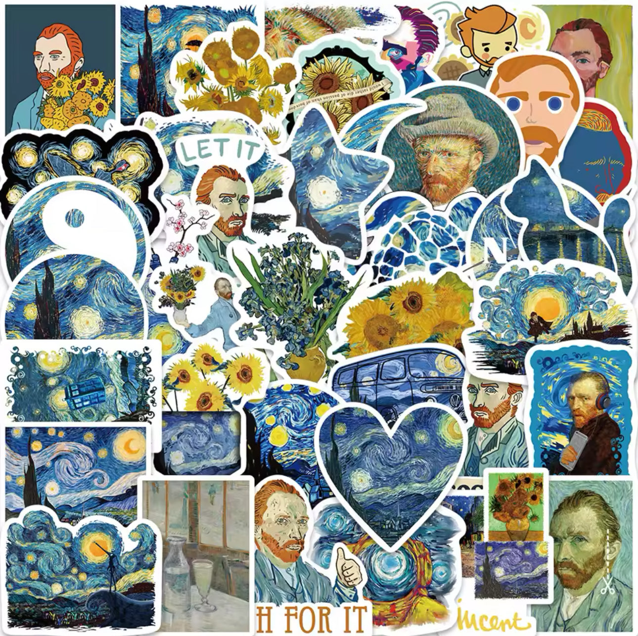 40 Stickers Vinil Van Gogh