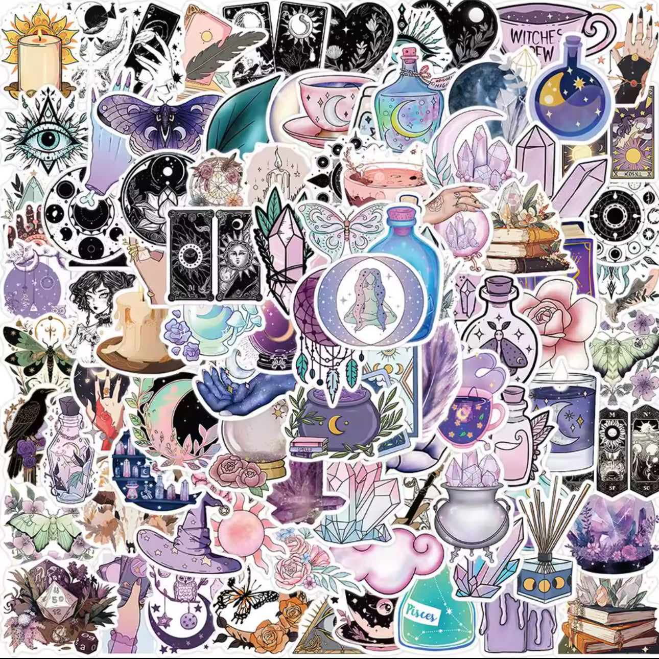 100 Stickers Vinil Misticos