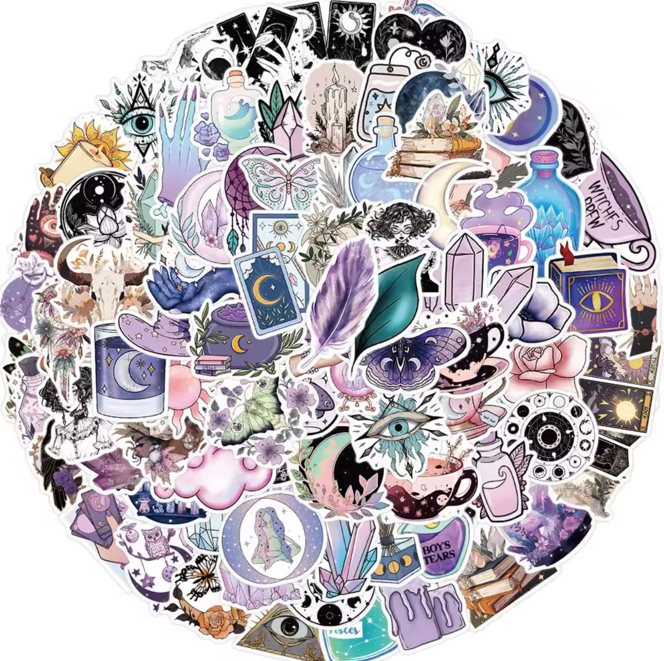 100 Stickers Vinil Misticos