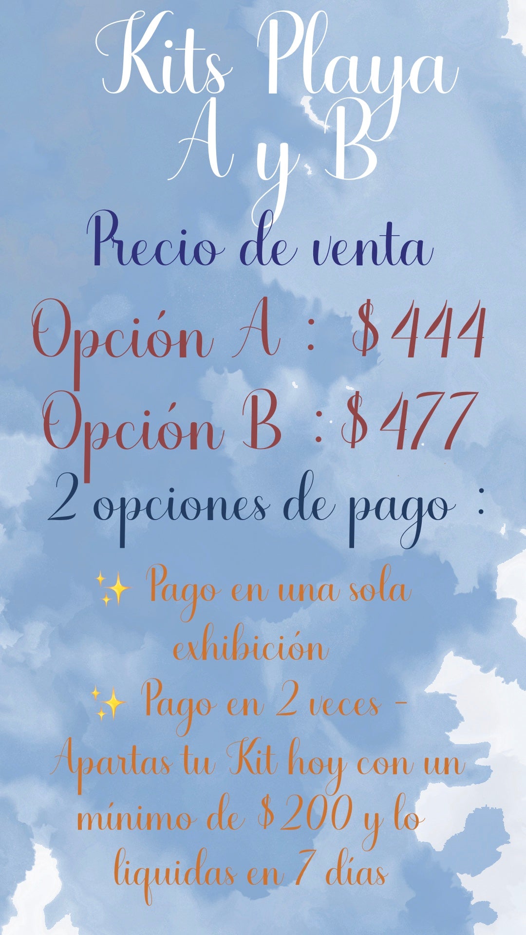 ⛱️👙🐚✨KITS PLAYA✨🐚👙⛱️ - Opciones A & B