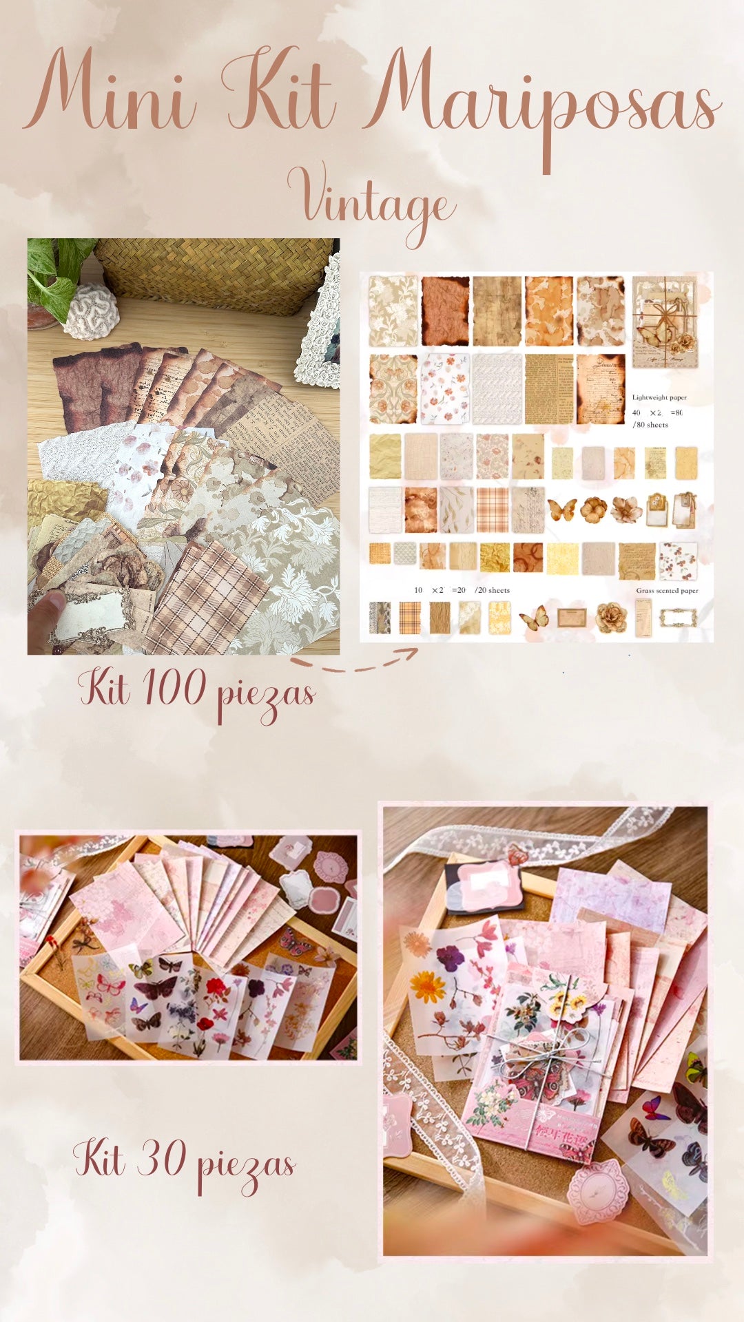 🦋✨ KIT MARIPOSAS VINTAGE ✨🦋