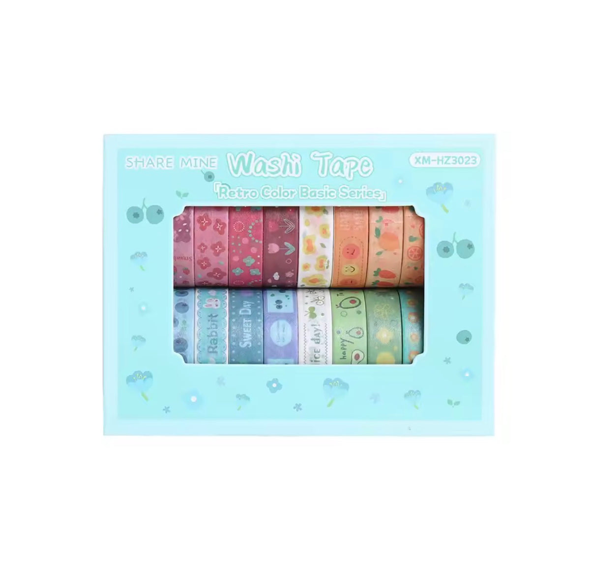 Caja de Washi Tapes delgados coloridos
