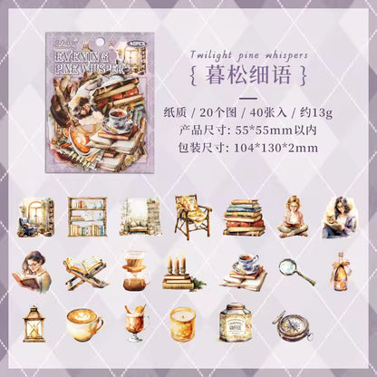 40 Stickers Biblioteca & Libros