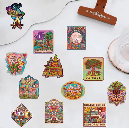 50 Stickers Vinil Hippie