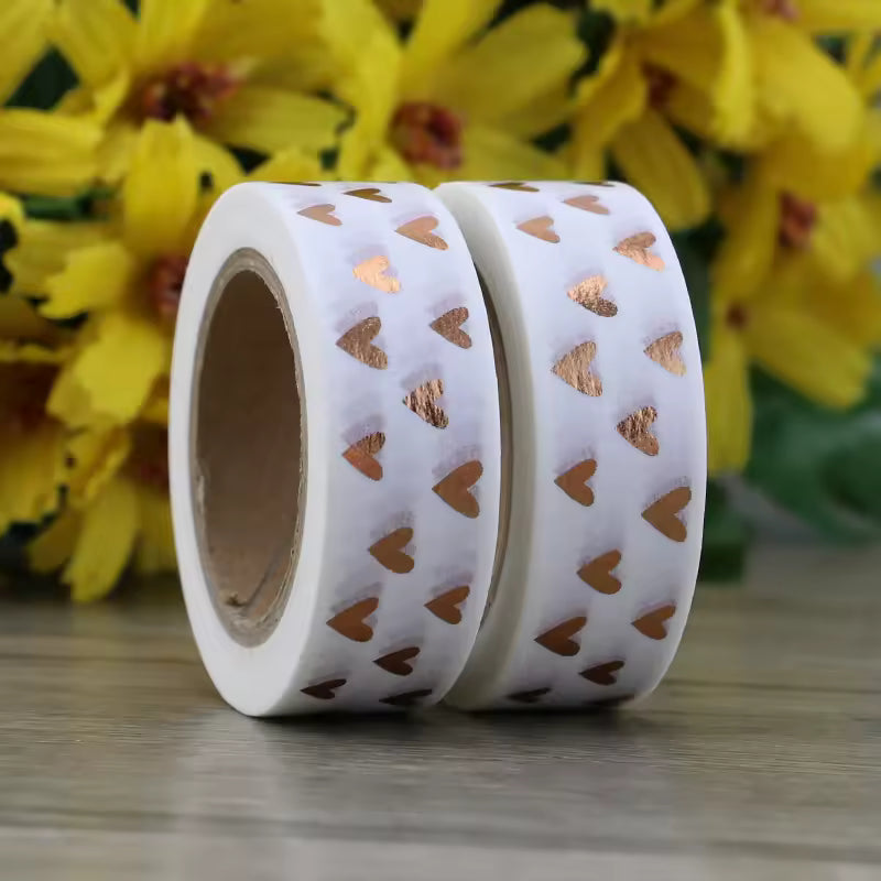 Washi Tape Individual Corazones dorados - 10m