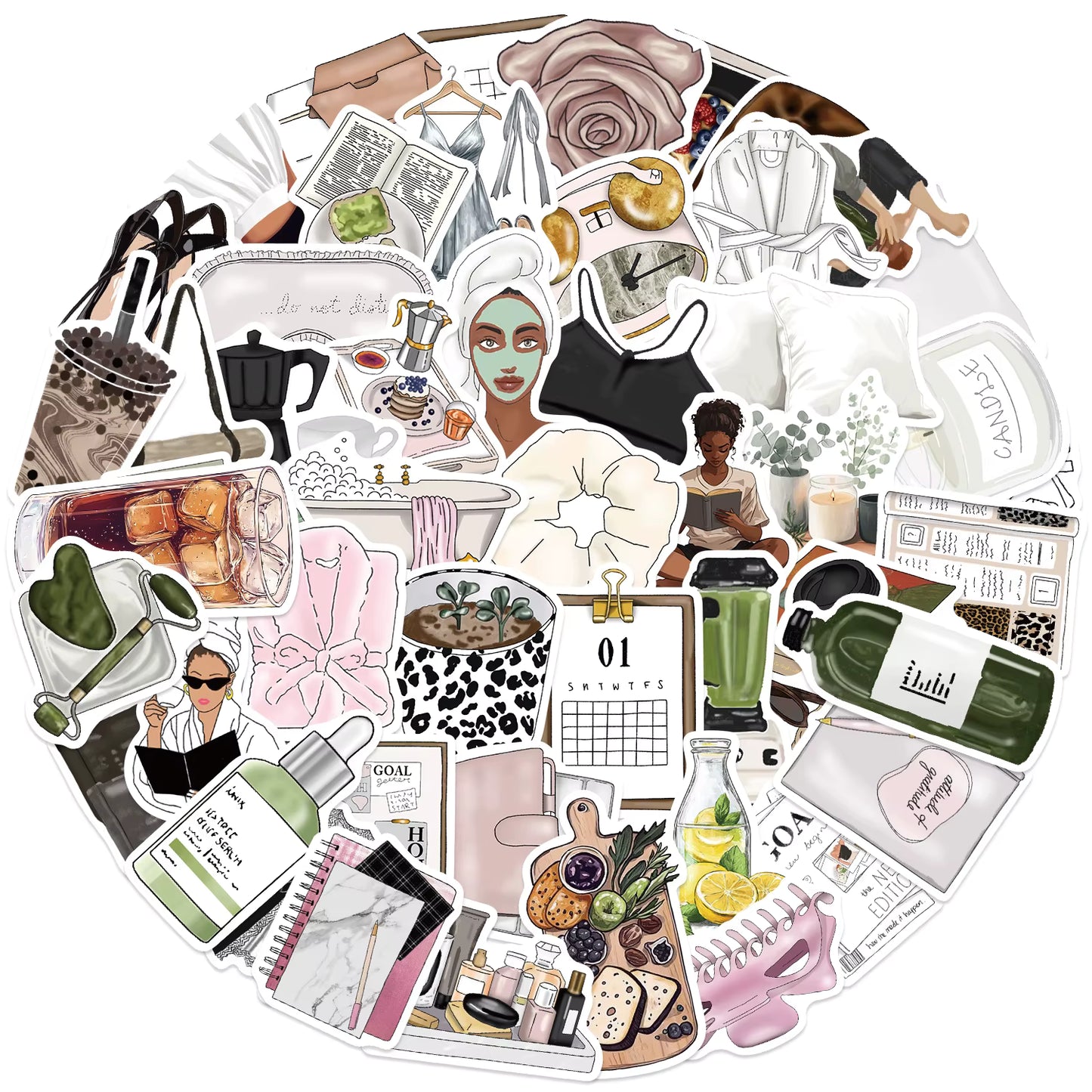 50 Stickers Vinil Relax