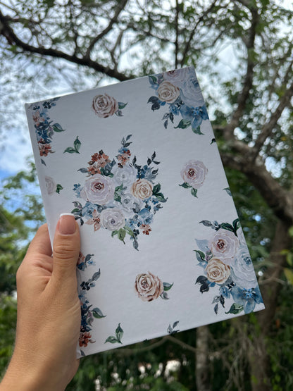 Cuaderno Pasta Dura flores azules