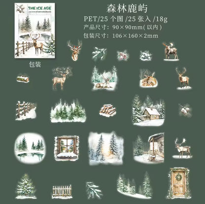 25 Stickers Animales de Invierno