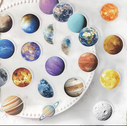 50 Stickers transparentes Planetas 🪐