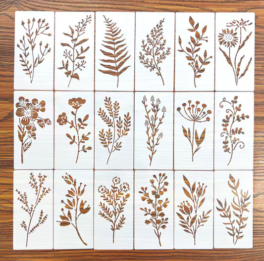 18 Stencils plantas