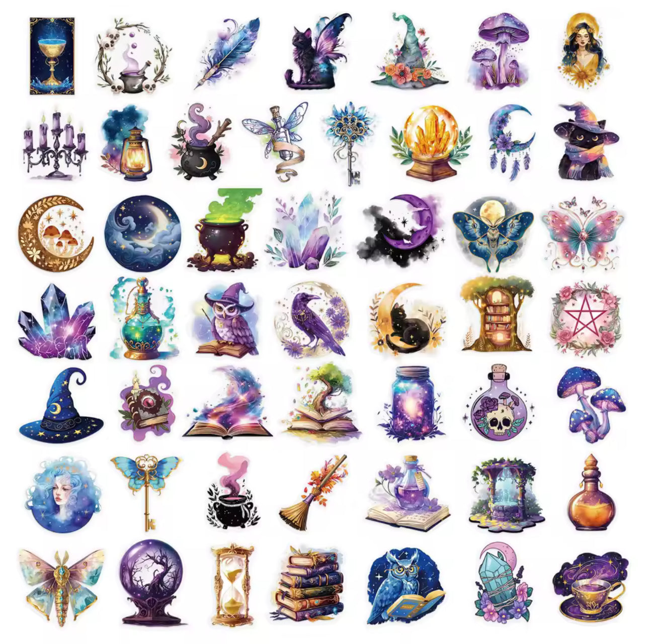 50 Stickers transparentes Magia 🪄