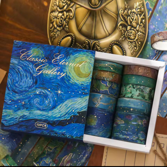 10 Washi Tapes Classic Galery detalles dorados