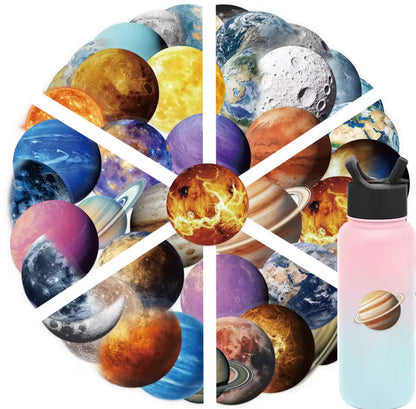 50 Stickers transparentes Planetas 🪐