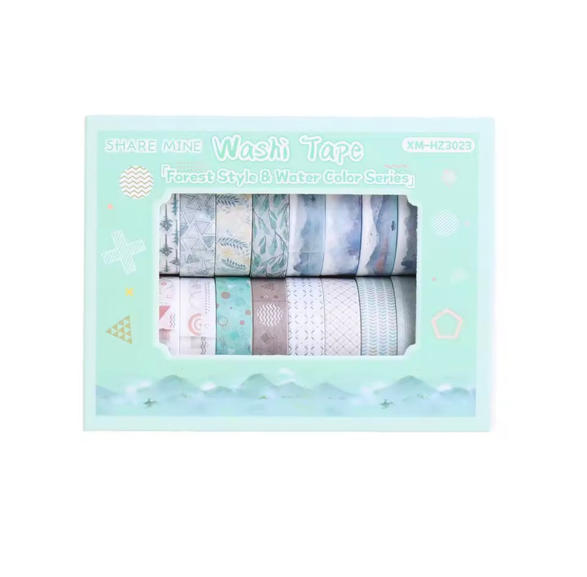 Caja de Washi Tapes delgados coloridos