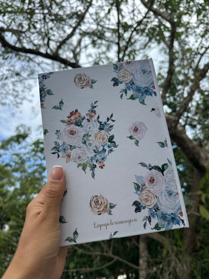 Cuaderno Pasta Dura flores azules