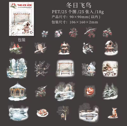 25 Stickers Animales de Invierno