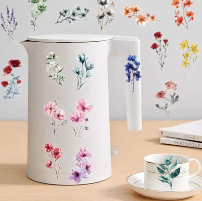 50 Stickers Transparentes Flores del campo