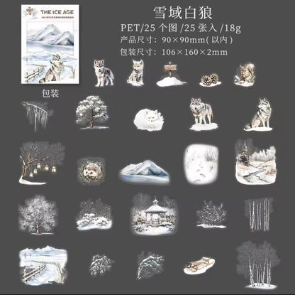 25 Stickers Animales de Invierno
