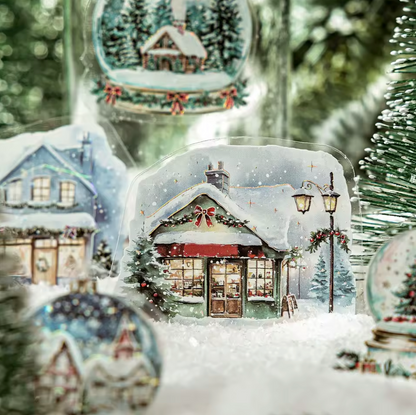 30 Stickers Navideños con foil dorado