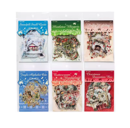 30 Stickers Navideños con foil dorado