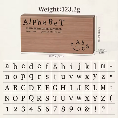 70 Sellos de madera Alfabeto