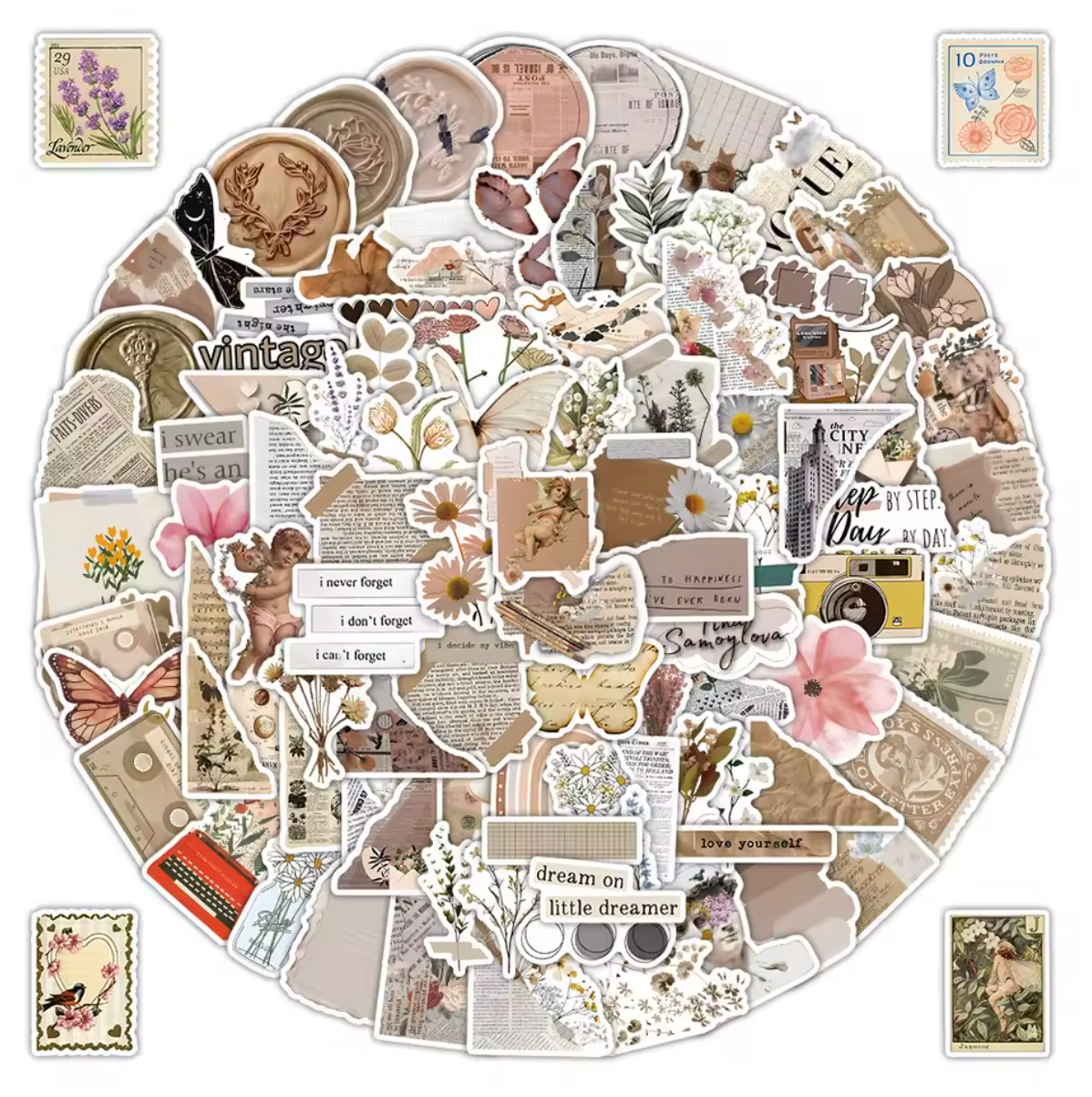 120 Stickers Vinil Neutros