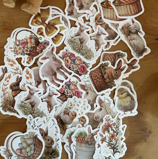40 Stickers Grandecitos Pascua