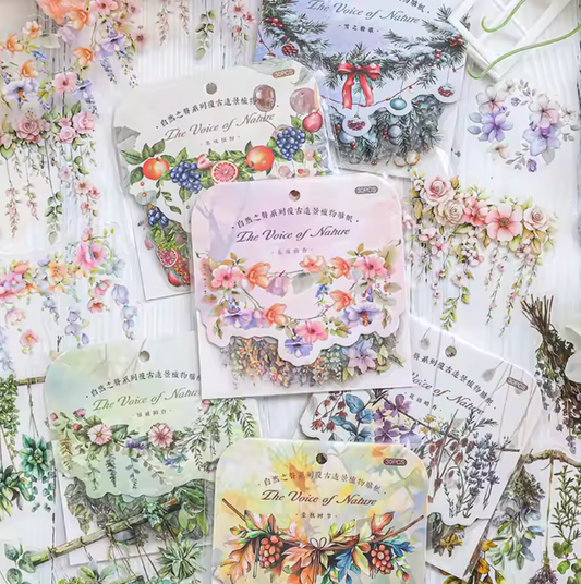 30 Stickers Guirnalda de flores
