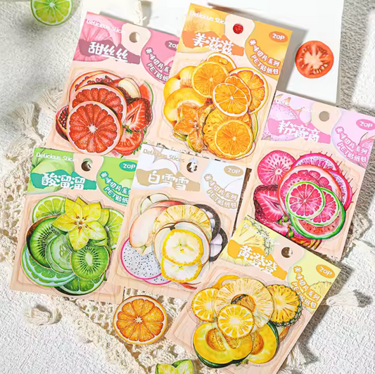 20 Stickers Frutas de Colores