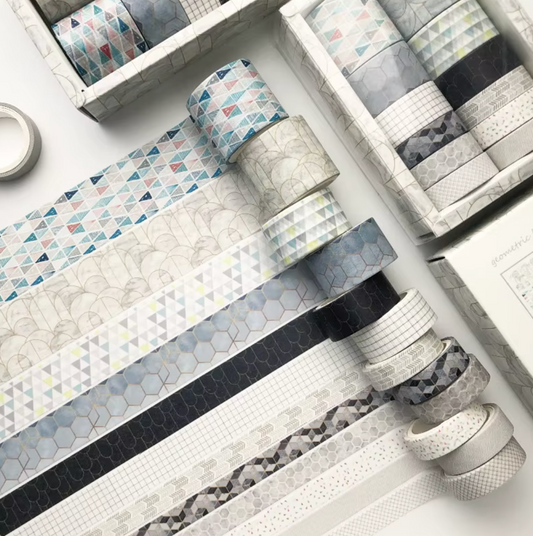 12 Washi Tapes Formas Geometricas