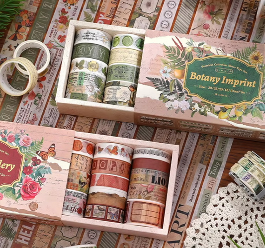 18 Washi Tapes Bótanicos Vintage