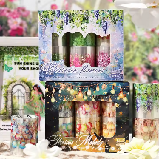 6 Washi Tapes Linternas & Flores
