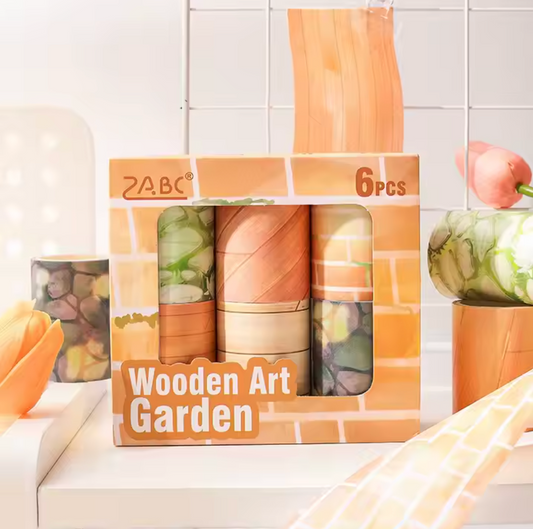 6 Washi Tapes Wooden Art Garden