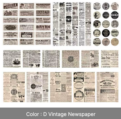 Kit 166 Piezas Etiquetes & recortes Vintage