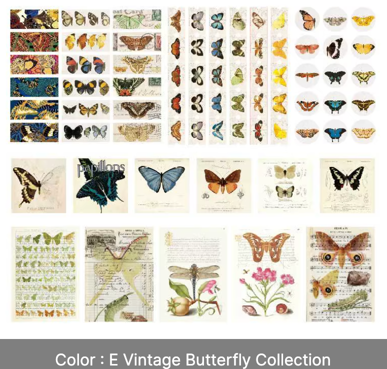 Kit 166 Piezas Etiquetes & recortes Vintage