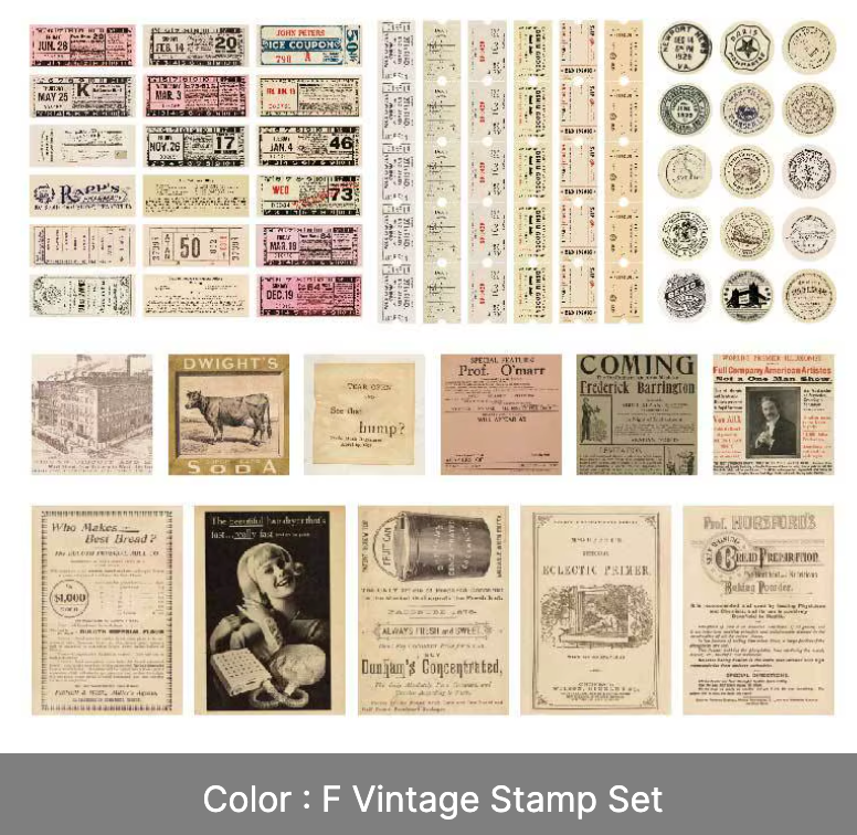 Kit 166 Piezas Etiquetes & recortes Vintage