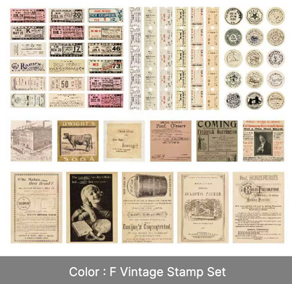 Kit 166 Piezas Etiquetes & recortes Vintage