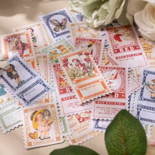 50 Stickers Timbres Vintage