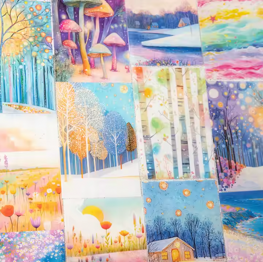 10 Stickers Rectangulares Paisaje