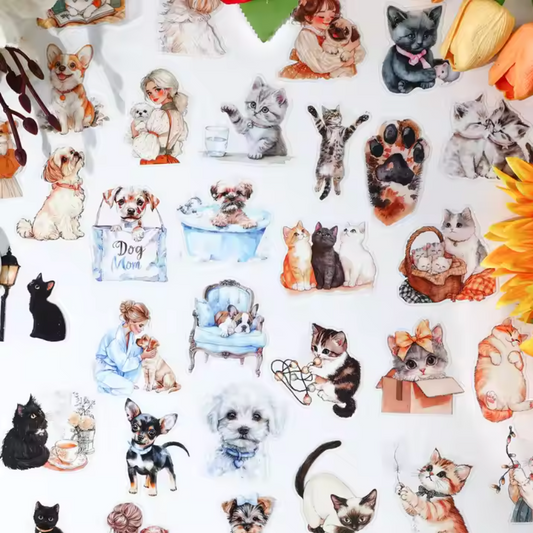 40 Stickers Animales Pets in life
