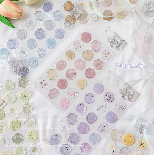 18 Stickers Sellos de Silicon estilo sello de lacre
