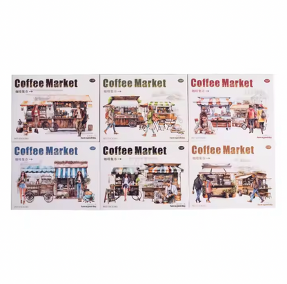 15 Stickers transparentes café