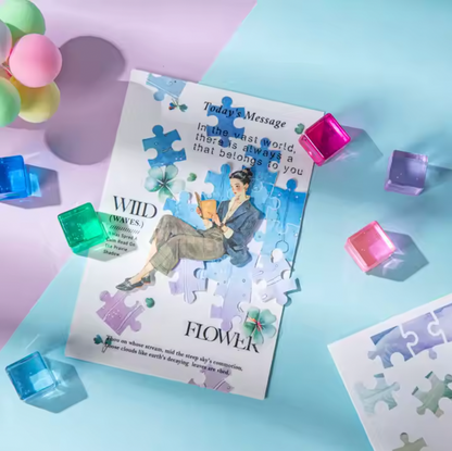 5 Hojas de stickers rompecabezas & Patchwork