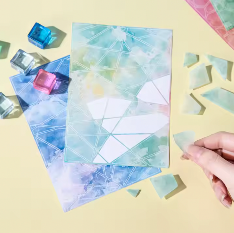 5 Hojas de stickers rompecabezas & Patchwork