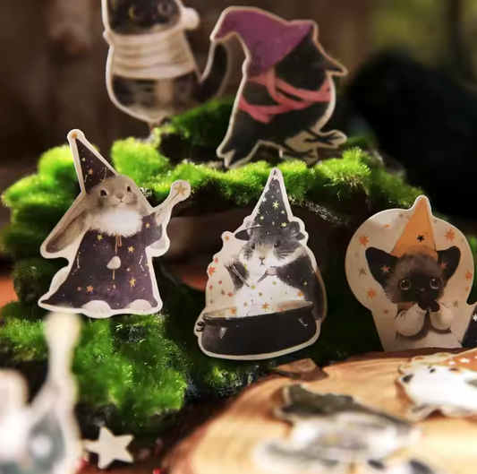 Caja Metalica 100 Stickers Animales Halloween