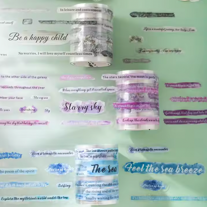Rollo de stickers palabras & frases de colores