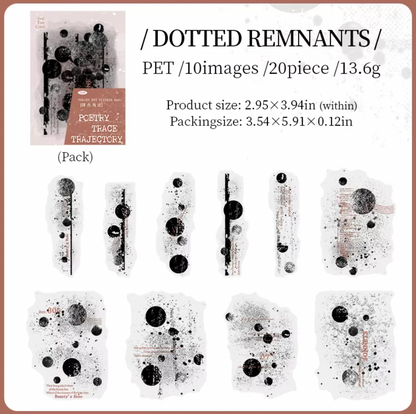 20 Stickers Poetry Trace Texto