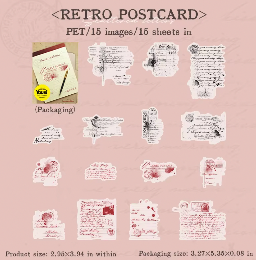 15 Stickers texto fino